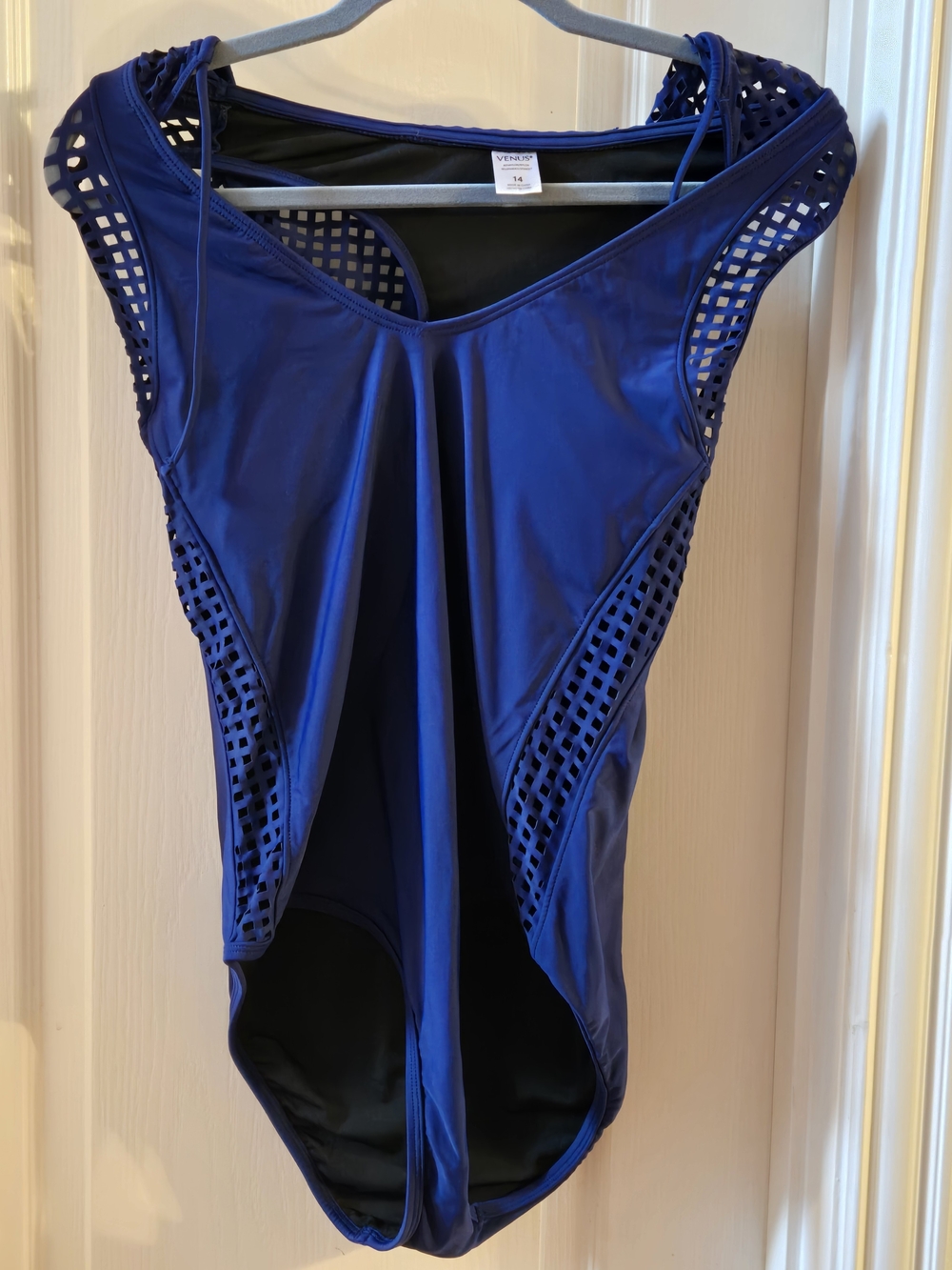 VENUS Royal Blue Mesh-Panel One-Piece Swimsuit 14